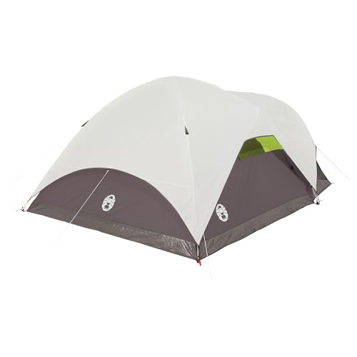 Coleman Steel Creek 6-Person Weatherproof Tent with Screen Room for Camping Families, Set Up Quickly in Minutes