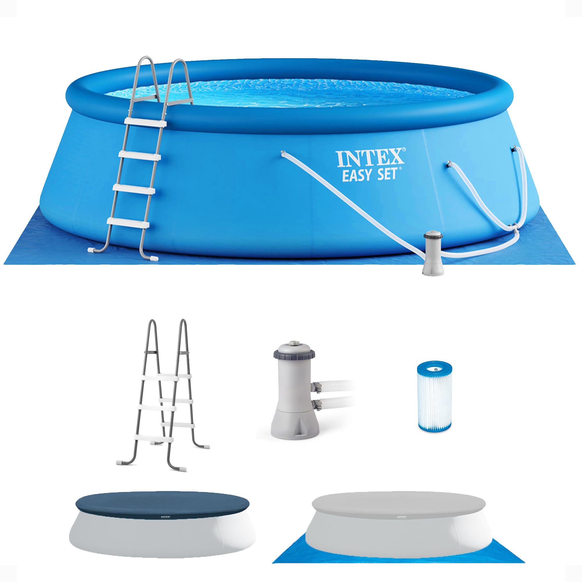 Intex 28167EH 15ft x 48in Inflatable Pool: Easy Set Up Filter Pump & Ladder Included  
Intex 28167EH 15ft x 48in Inflata