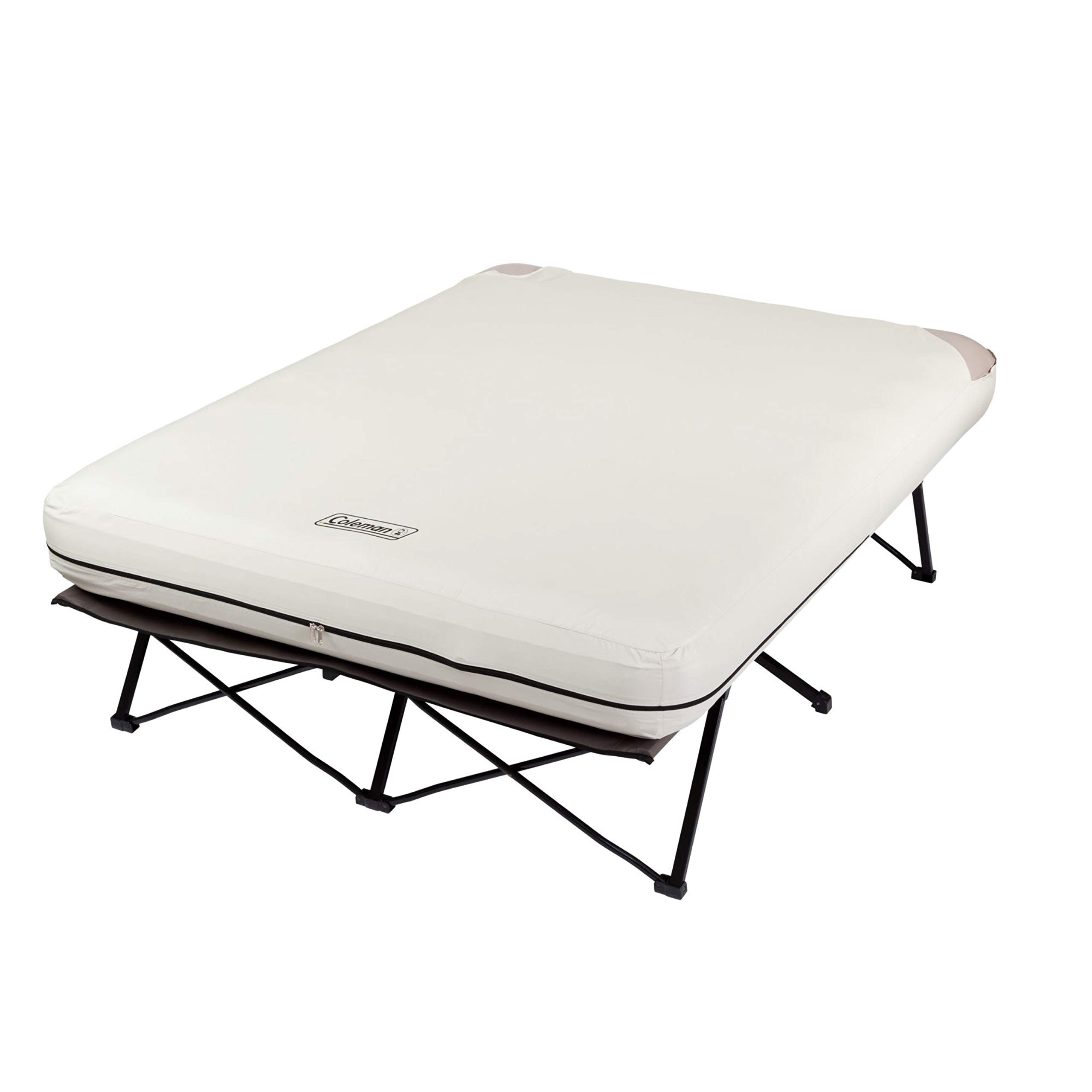 Coleman Camping Cot Air Mattress & Pump Combo for Comfortable Outdoor Sleeping & Camping with Side Table & Battery-Opera